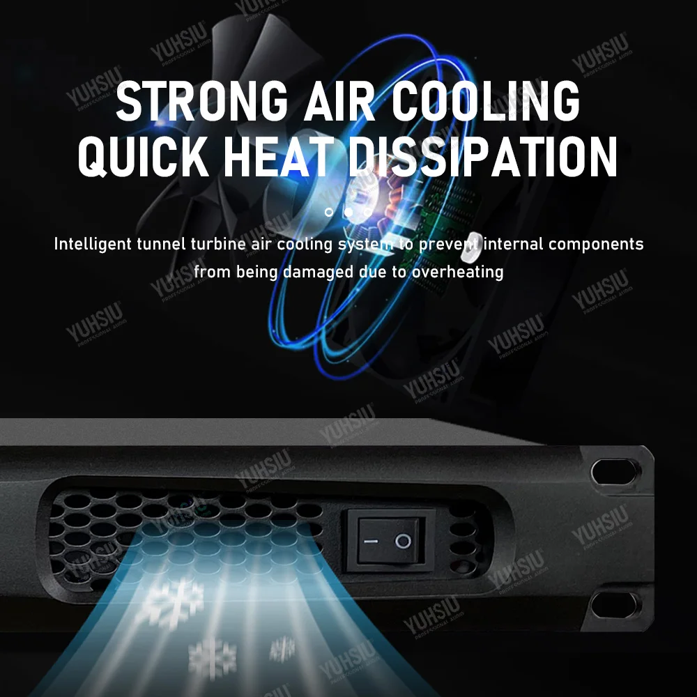プロのデジタルハイパワーアンプ,1u,600w,2チャンネル,4