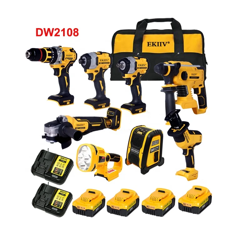 

Professional Practical Home Dew Kit Electrician Basic Tool Set 20v combo kit cordless