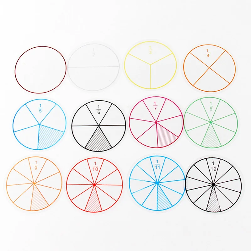 3Set Fraction Education Montessori Math Kids Learning Classroom Supplies Teaching Juegos Matematicos Para Niños Kinderspielzeuge 3