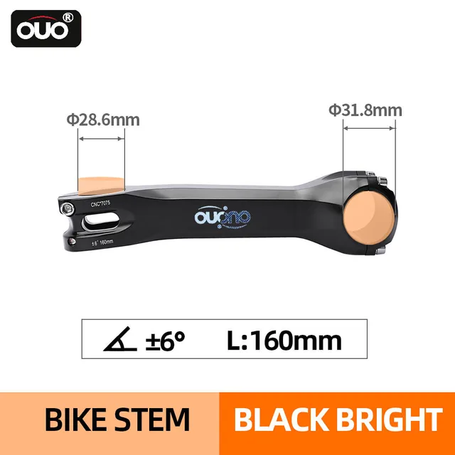 OUO Long Bike Stem 7075 Aluminum CNC Stem 17/ 6 Degree Mtb