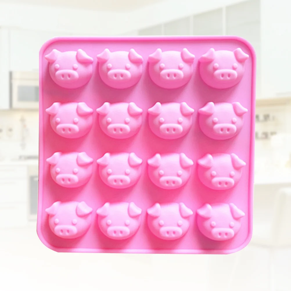 

Luxshiny Silicone Pig Cake Decorative Tray with 16 Cavities for Jell/Fondant/Candy/Chocolate and Ice Cubes