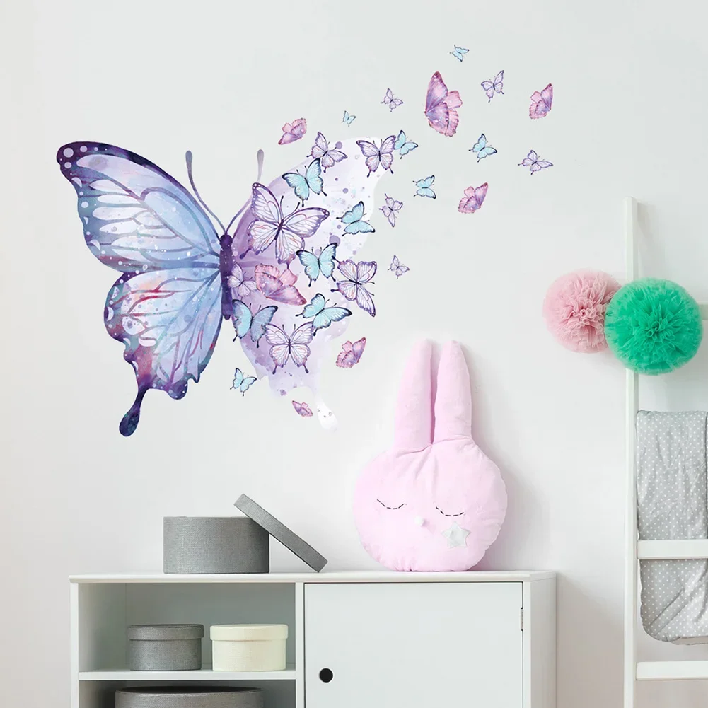 Branch Butterflies Personality Creative Removable Wall Stickers Decals Mural Home Decor Art for Bedroom Living Room Wallpaper