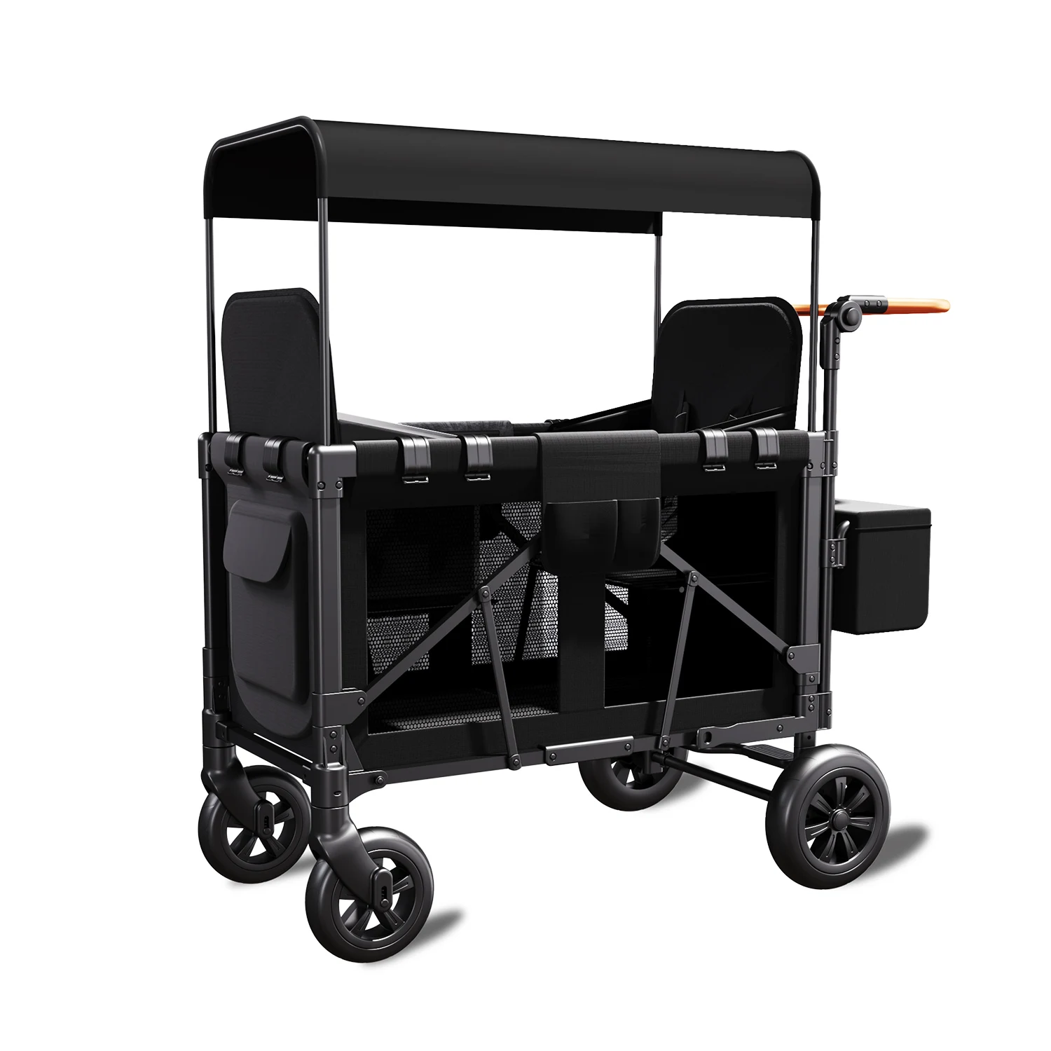 Double Stroller Wagon (2 Seater)-Collapsible Wagon Stroller with Seats with Magnetic Buckle 5-Point Harnesses