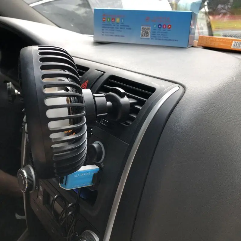 652F 팬 자동차 배기구 USB 선풍기 ON OFF 스위치 미니 팬 쿨러 360°