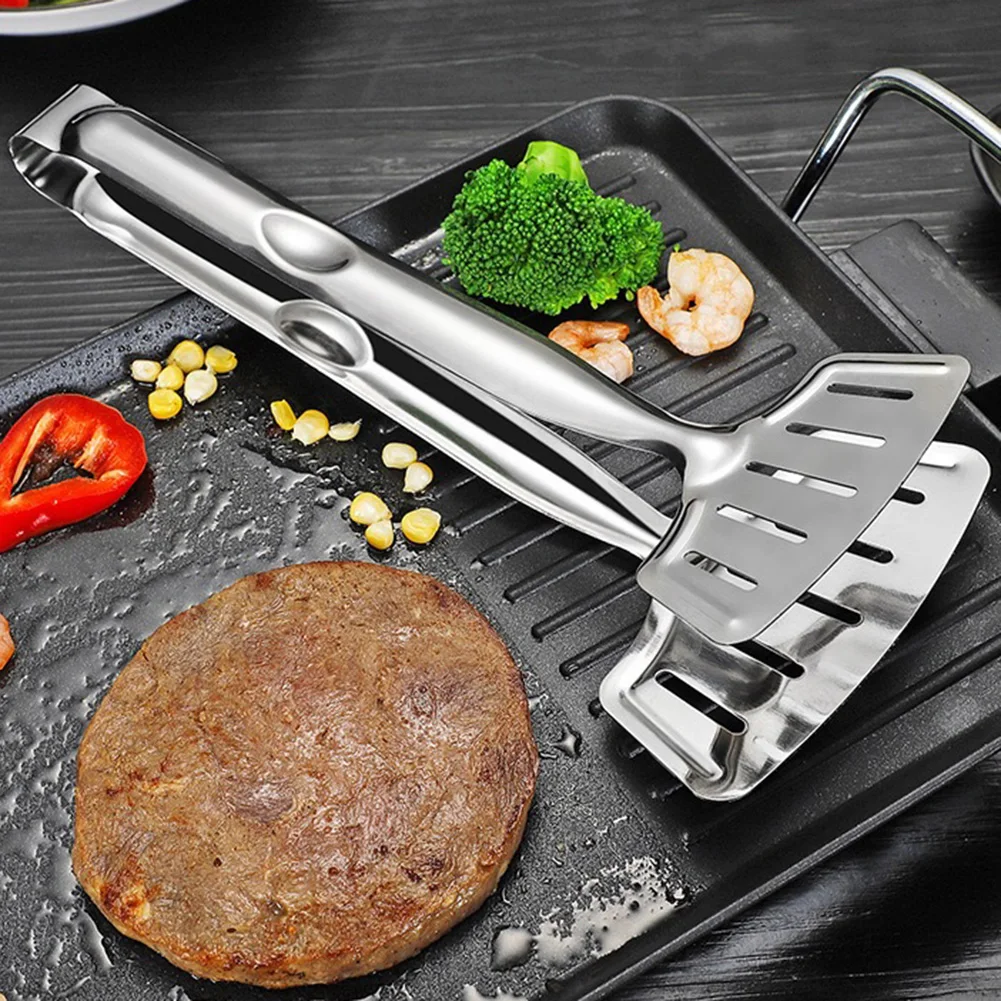 Stainless Steel Steak Clamp Food Bread Meat Clip Tongs BBQ Kitchen