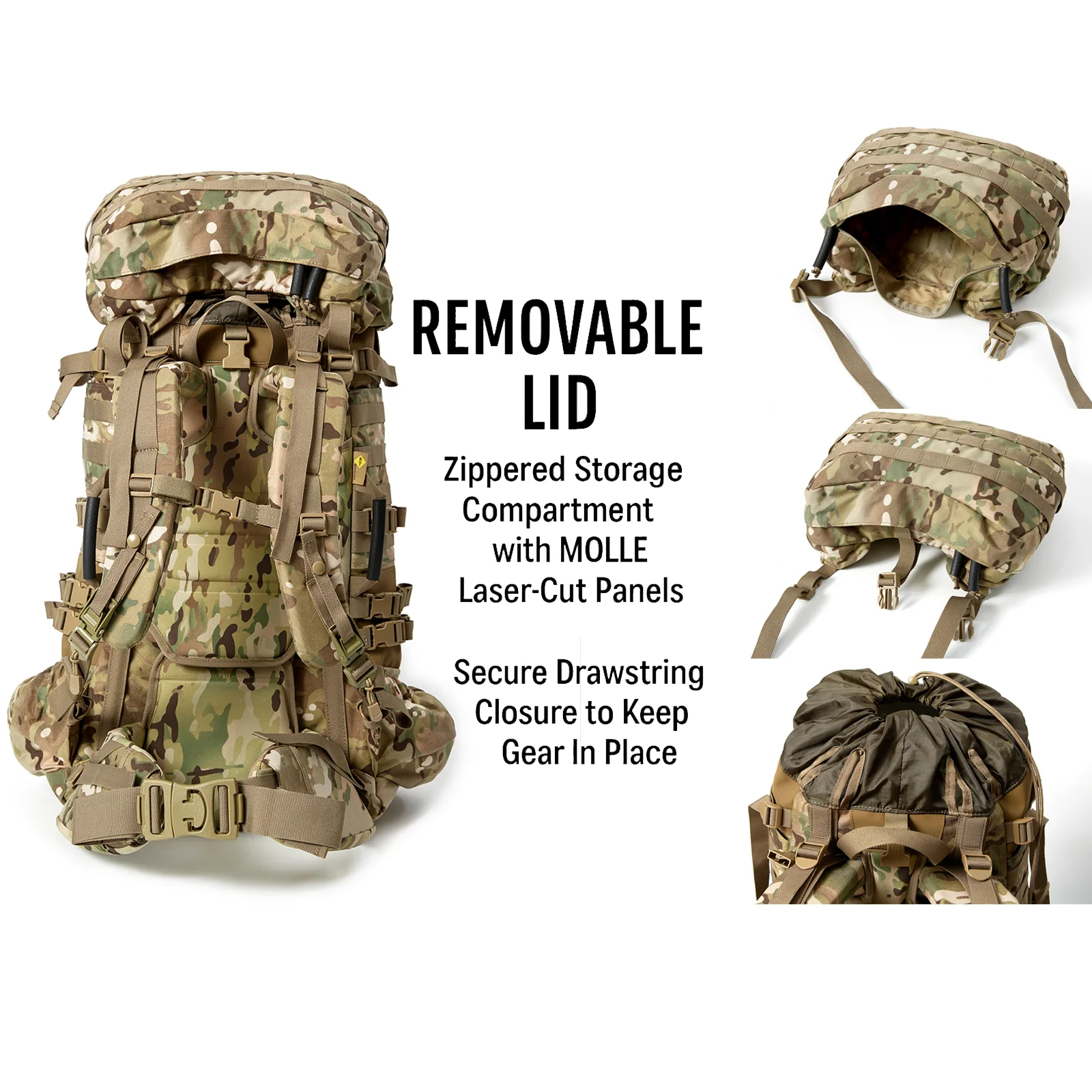USMC ILBE Main Pack – Military Tactical Rucksack, Multi-Terrain Camo ...