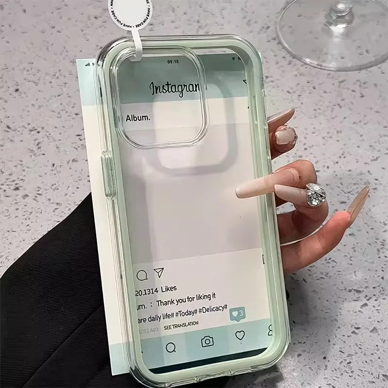 Luxury Transparent Candy Color Shockproof Phone Case with Soft Bumper Cover