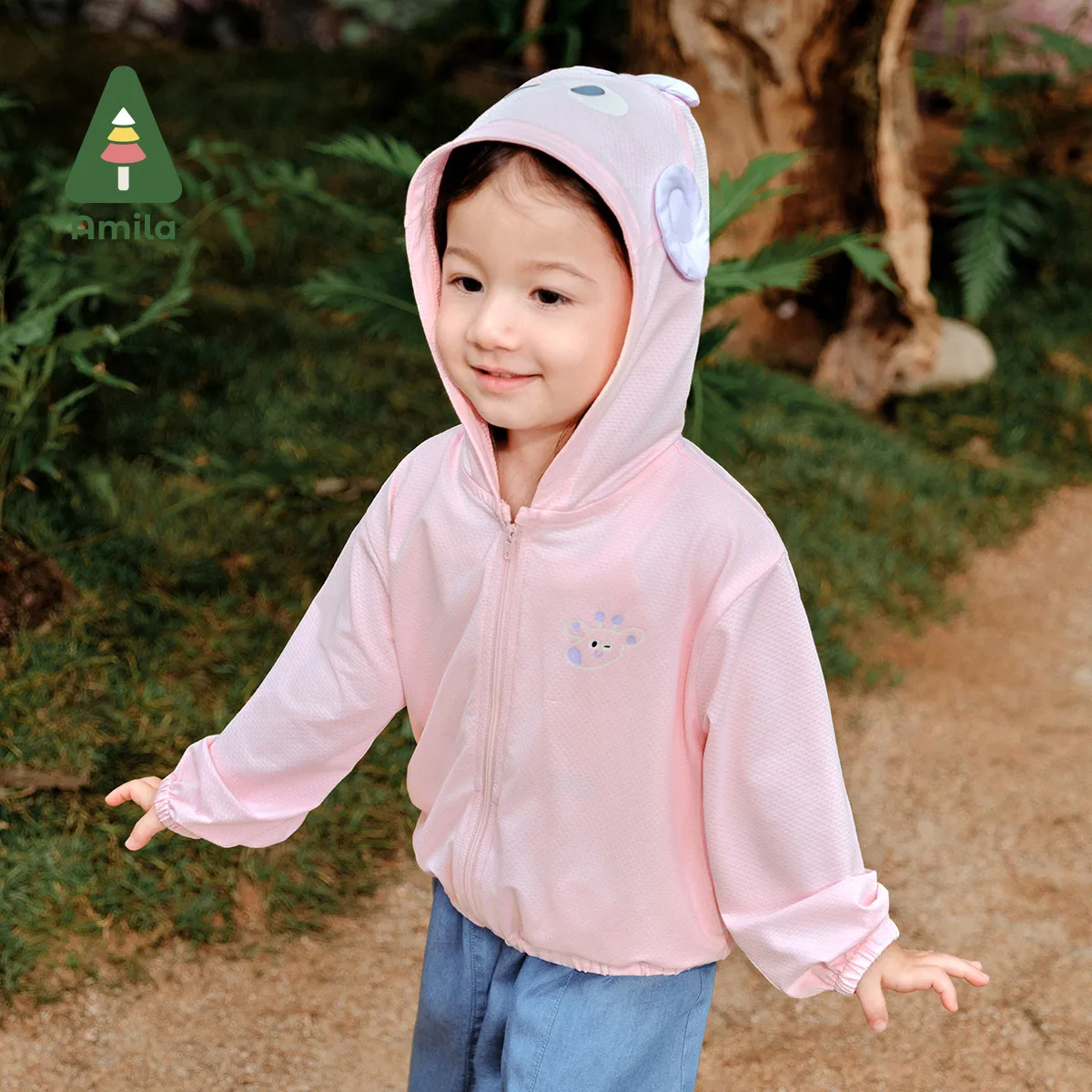 Amila Summer New Boys and Girls Coat Elephant Three-Dimensional Decoration Solid Color Cute Sunscreen Clothes