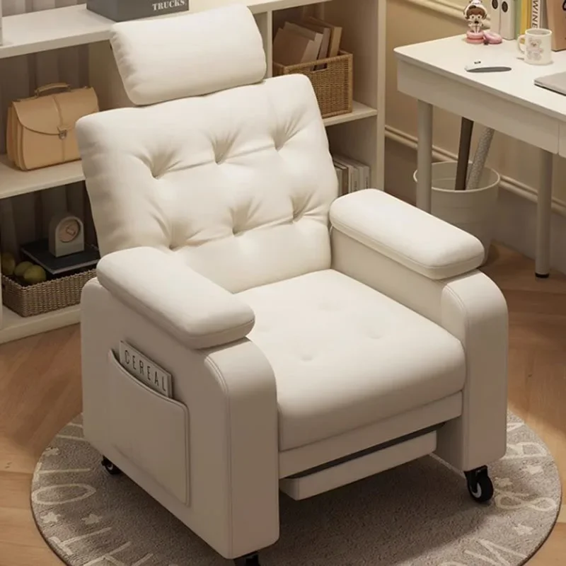 Moderni Semplici Divani Fantasia Soggiorno Nordic White Leather Lazy Puffs Divano Reclinabile Chaise Lounge Sillon Reclinabili Mobili
