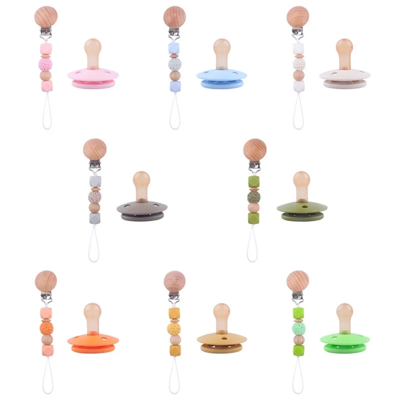 

1 Set Baby Nipple with Pacifier Chain Clip Pacifier Nursing Teether BPA Free Silicone Beads Infant Comfort Appease Dropshipping
