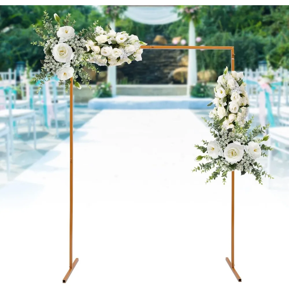 2 x 1.5 m Rectangular Yellow Wedding Arch Flower Arch Metal Wedding for Weddings Birthday Parties Graduations Banquets