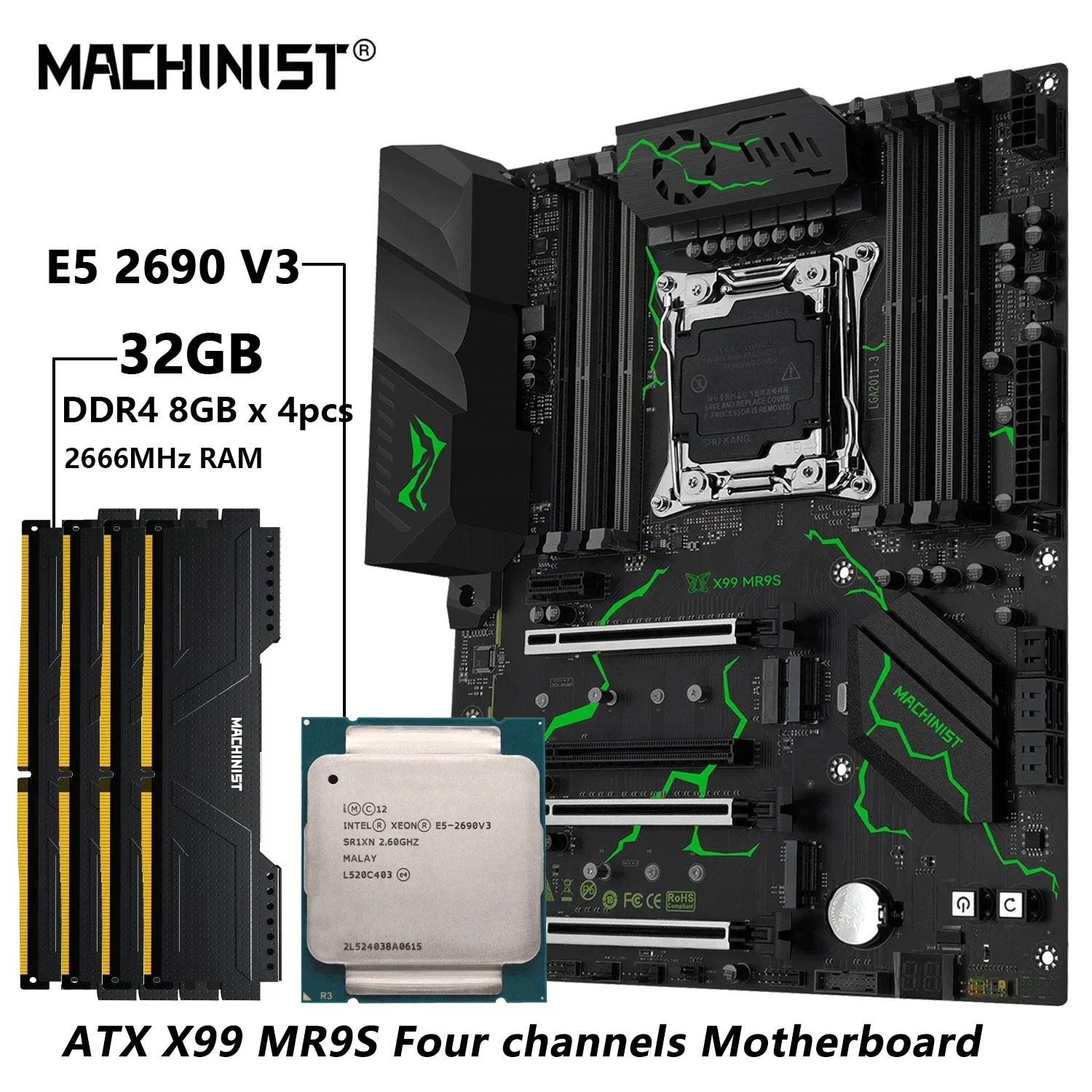MACHINIST X99 MR9S 메인보드, 콤보, LGA 2011-3 인텔 제온 ..