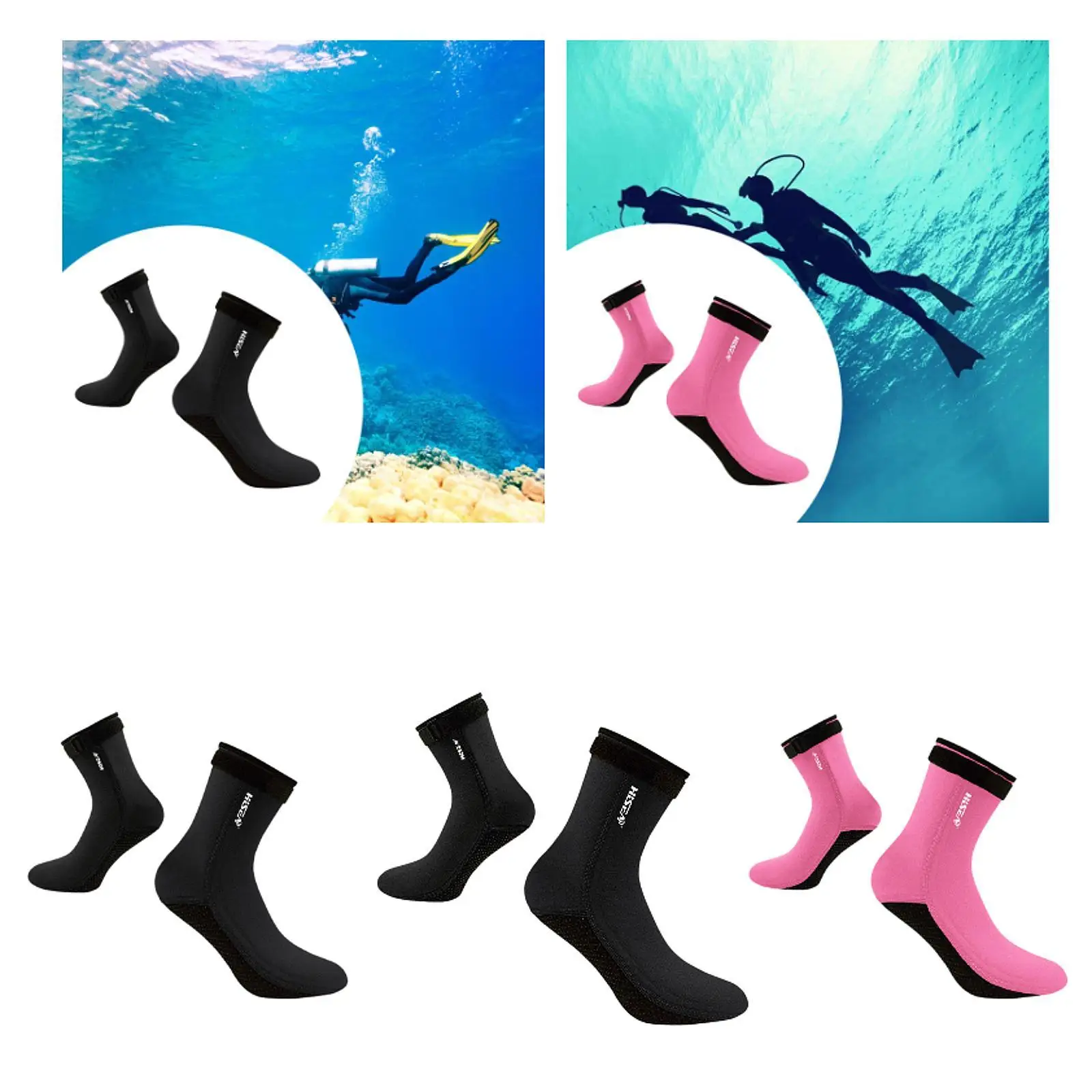 Neoprene Socks Swimming Socks Exercise Nonslip Warm Wetsuit Scuba Diving for Snorkeling Water Sports Men Kayaking