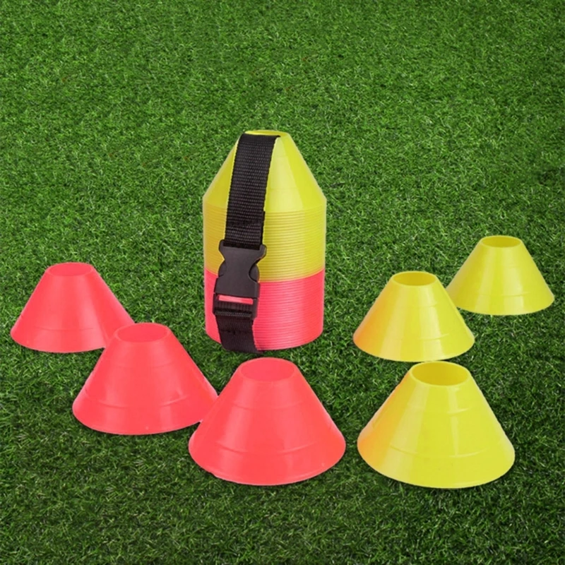 10x Soccer Cones with Holder Practical Mark Disk Field Cone Marker Training Accessories Outdoor Games Supplies for Adult