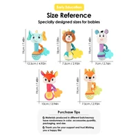 Hochets pour bébé, Animal en peluche doux, poignée à main, jouets pour bébé, Shaker froissé, grinçant, jouets apaisants sensoriels, cadeaux pour tout-petits 3