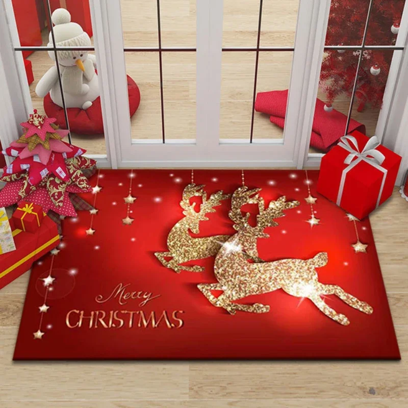 Merry Christmas Santa Claus Entrance Doormat Home Decor Carpet for Living Room Corridor Balcony Rugs Non-slip Bathroom Floor Mat floor mat decorative carpet non slip carpet