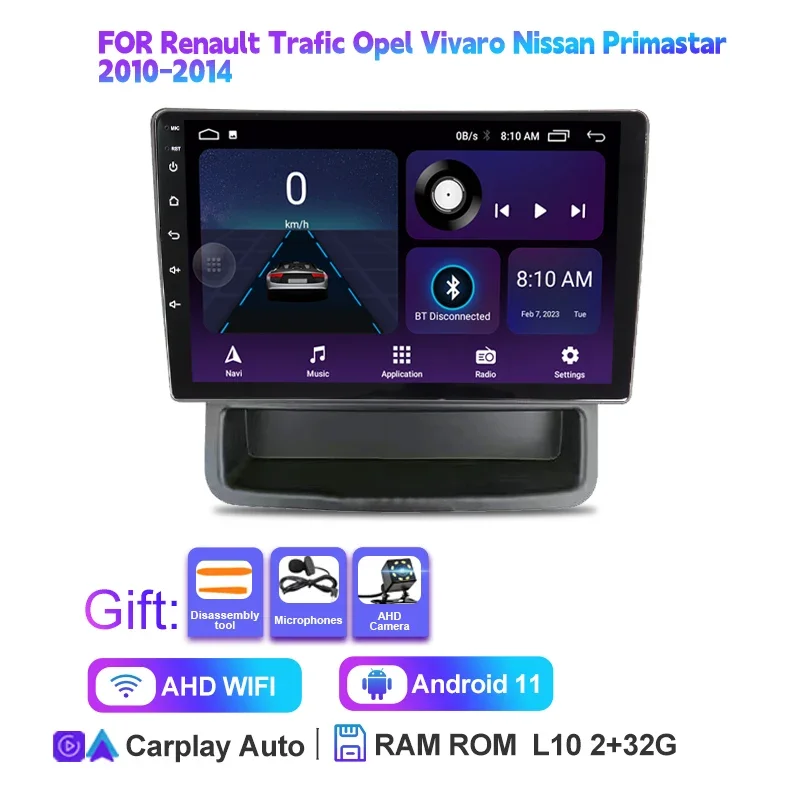 Autoradio Android 10.1" Pour Renault Trafic/Opel Vivaro/Nissan Primastar 2010-2014 - CarPlay, GPS, Caméra - 3