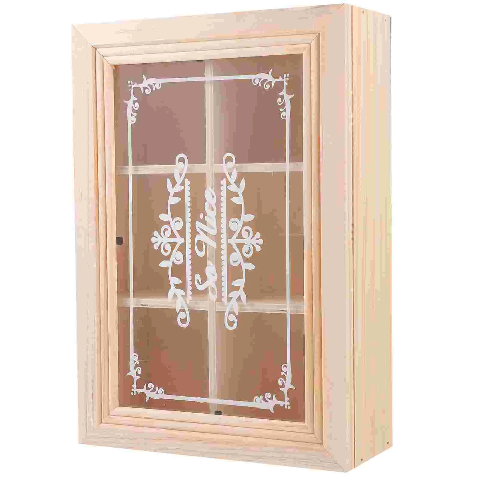 

Display Cabinets Transparent Six-compartment Wooden Box Watch Storage Container Jewelry Cases Portable Ring Travel