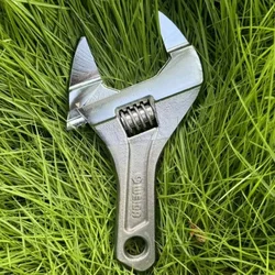 Compact Ultra - Thin Adjustable Wrench with Large Opening and Rubber Grip (8inch 185mm)