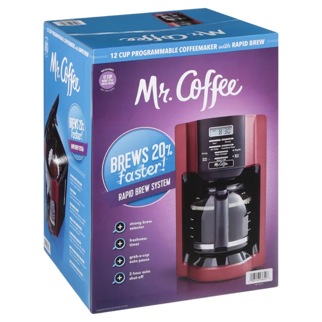 Mr. Coffee - 12-Cup Programmable Coffee Maker, Strong Brew Selector