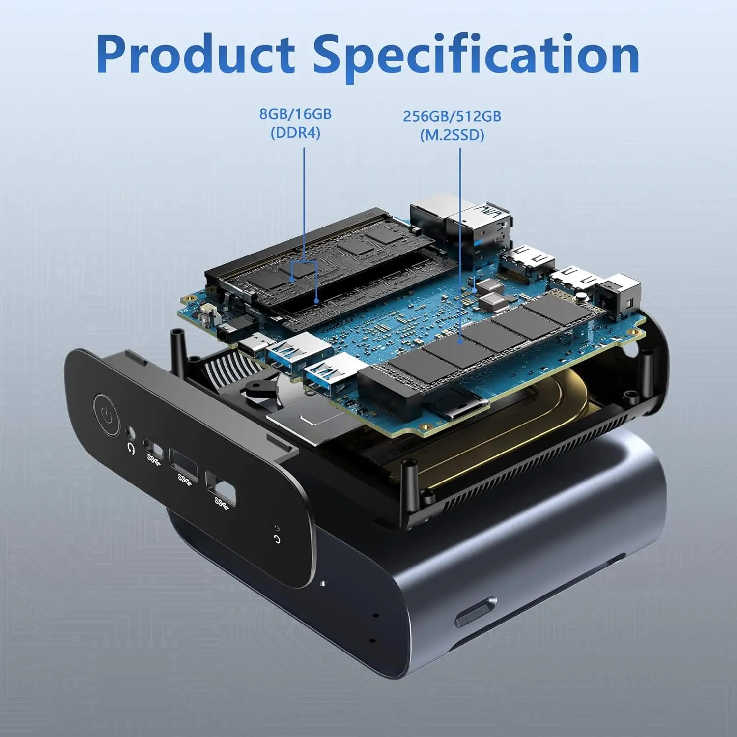 Intel Celeron N5095 N5105 Mini PC 8GB DDR4 128GB SSD WiFi 5 BT5 2.5GBps LAN Windows 11 Gaming Desktop Computer Aluminum alloy