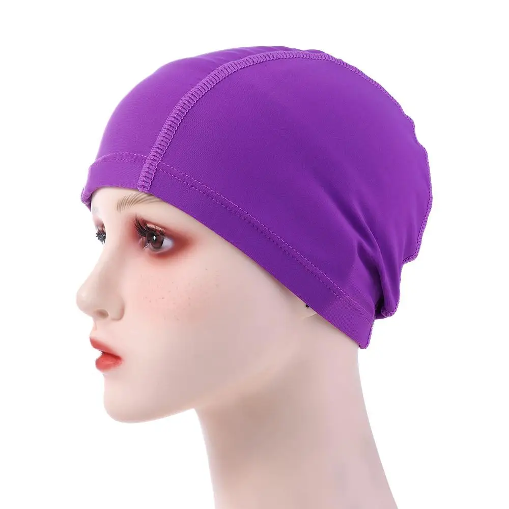 Non-Slip Long Hair Bathing Protect Ears Waterproof Elastic Nylon Water Sport Bathing Caps Pool Hat Swimming Hat Swimming Cap