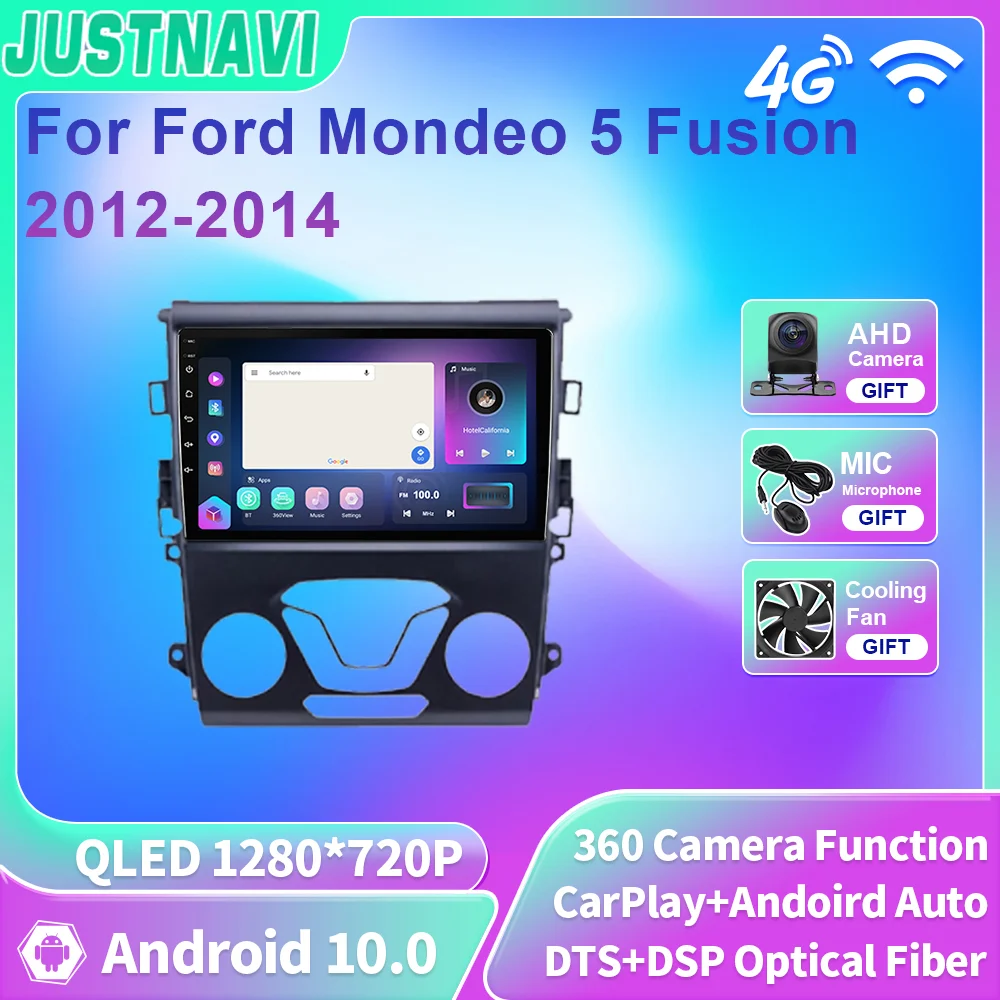 

JUSTNAVI QLED Android 10 Car Radio For Ford Mondeo 5 Fusion 2012-2014 Multimedia Stereo Video Audio Player Navigation Carplay