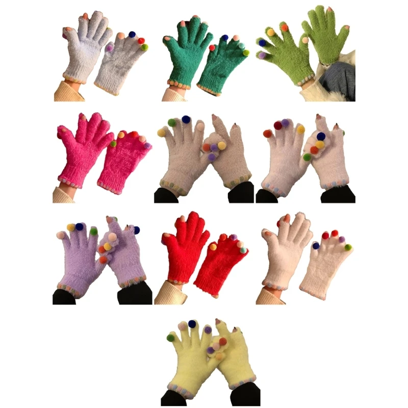 

Women Winter Gloves Warm Touchscreens Gloves Furry Fuzzy Knit Gloves Texting Gloves Elastic Cuffs Thermal Gloves