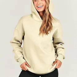 2023 Autumn/Winter New Korean Loose Hooded Sweater Leisure Comfortable Casual Slim Long Sleeve Solid Wild Office Lady Female Top
