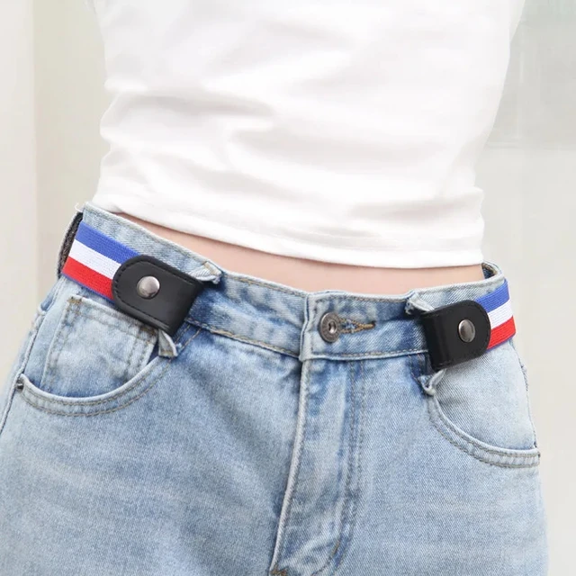 Simple And Fashionable Women'S Belt Elastic Lazy Men'S Belt Woven Invisible And Seamless Unisex Jeans Belt Length Adjustable 4