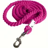 Baisher 118-Inch Heavy-Duty Cotton Lead Rope for Horses - Soft, Non-Electric, Triple-Strand Braided with Alloy Hook - Perfect fo 1