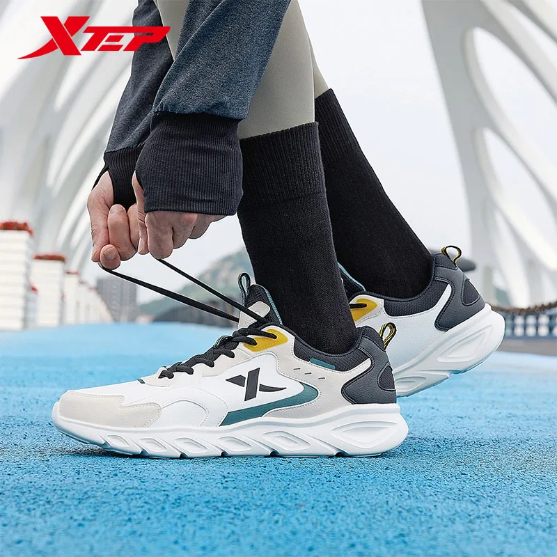 Xtep-Zapatillas deportivas para correr para hombre, informales ligeros, impermeables, con superficie de cuero, para otoño e invierno, 2022, 878419110024 _ - AliExpress Mobile