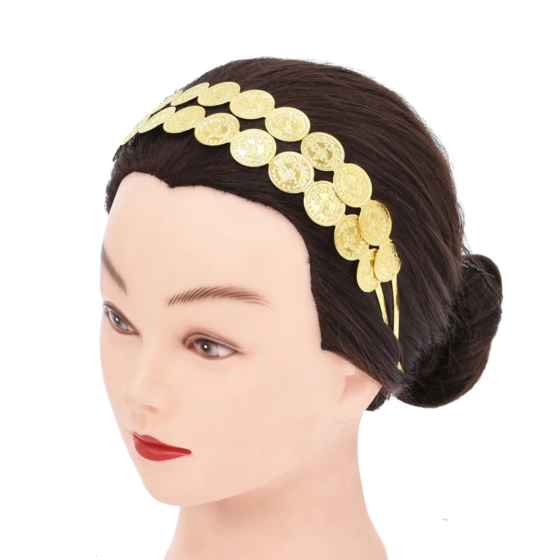 Diadema India étnica para mujer, dijes, boda, novia, fiesta, moneda bilater, joyería para el cabello, declaración, peluquería afgana, mujer