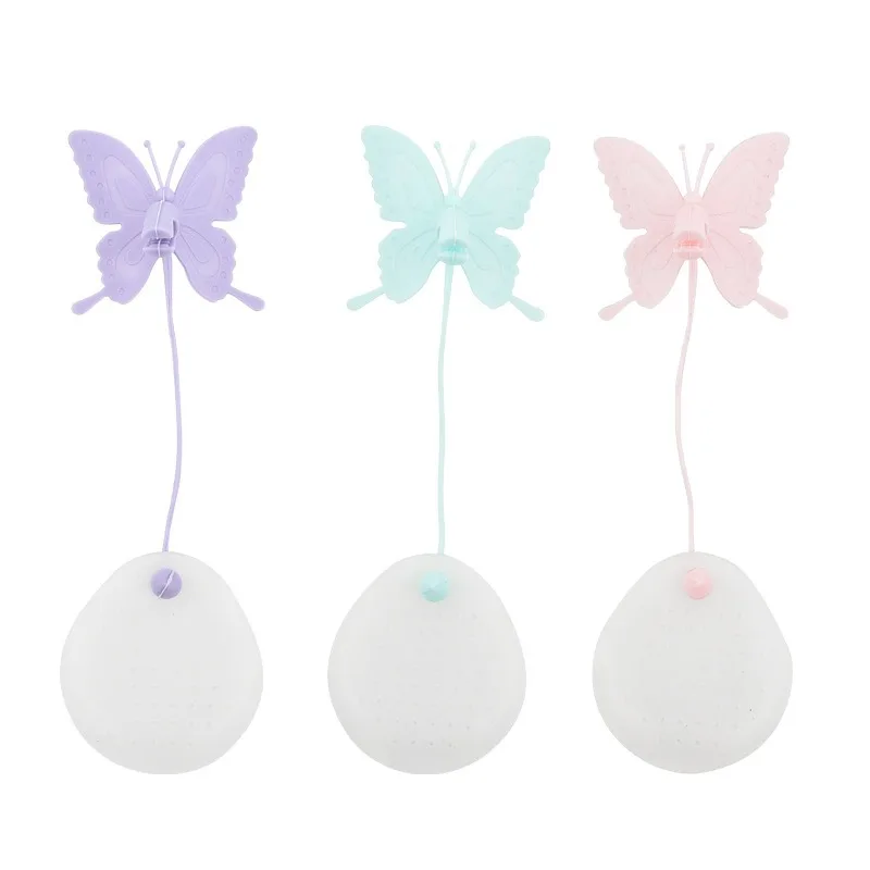 Tea Filter Creative Silicone Household Butterfly Shaped 18.5*5.5cm Three Colors Transparent