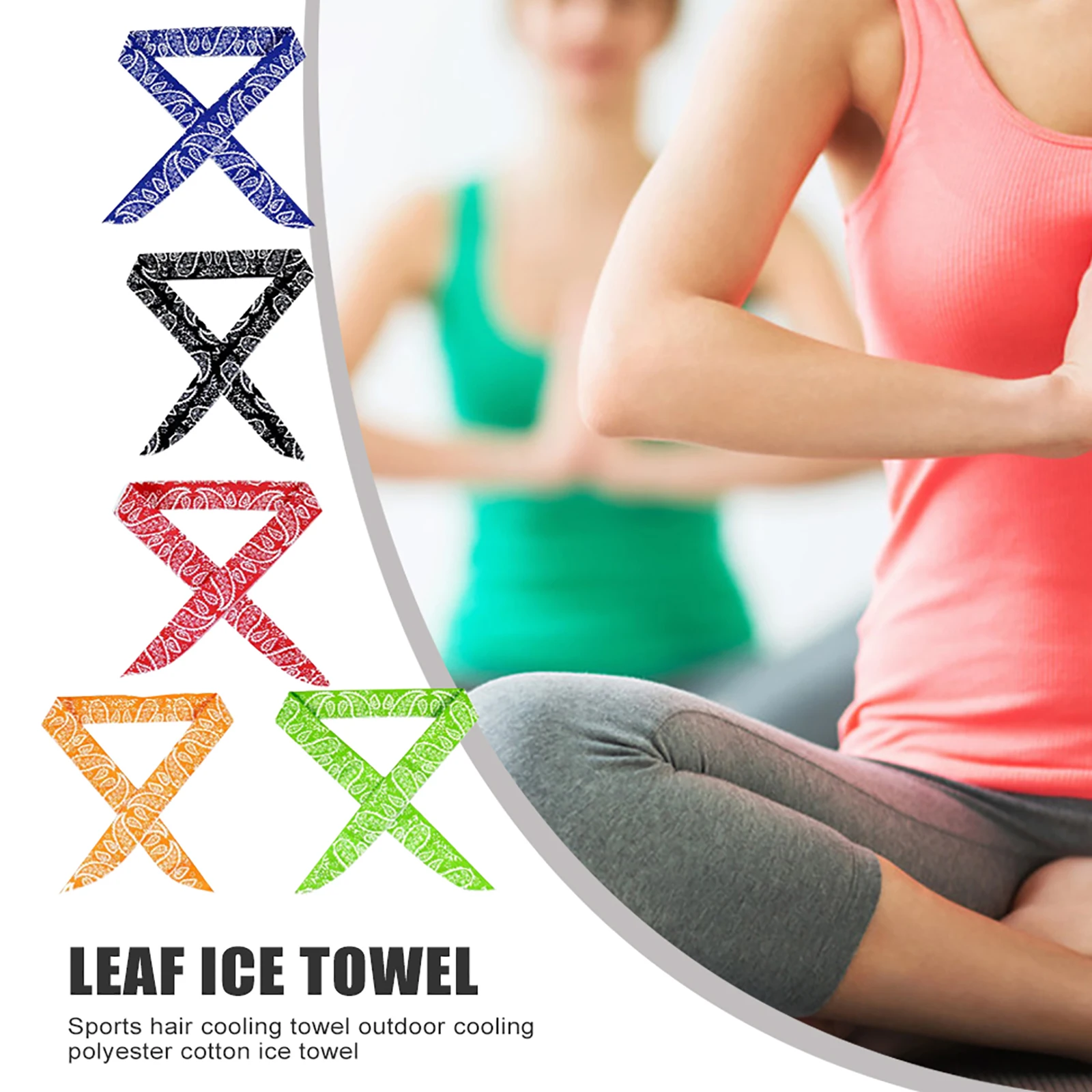 5 Pcs Cool Scarf Neck Wrap Summer Ice Cooling Scarf Instant Cooling Outdoor Sports Headband Chill Ice Sports Towel Wristband