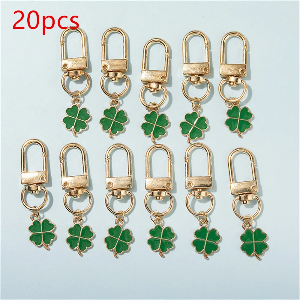 Green Clover Leaf Keychains - Perfect for DIY Jewelry and Gifts