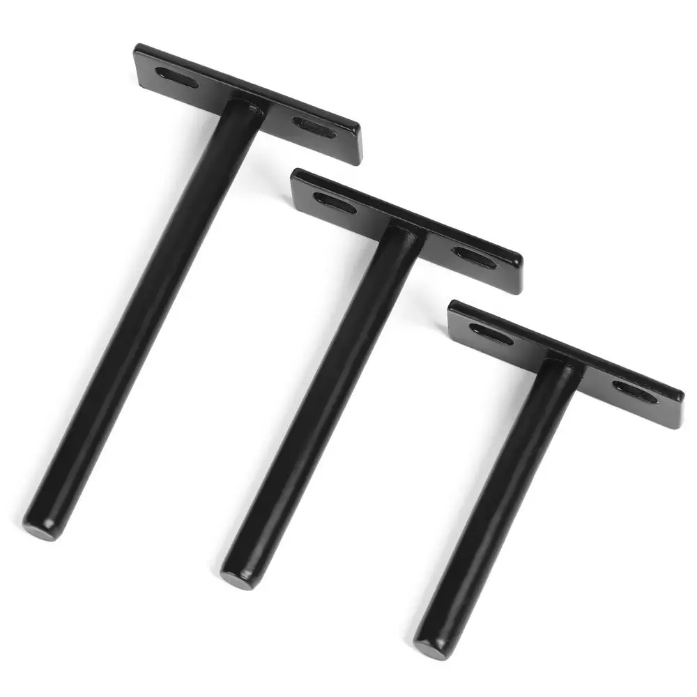 T Shape Metal Shelf Brackets Concealed Brackets Floating Hidden Wall Shelf Supports Screw Mounting Plate High Quality