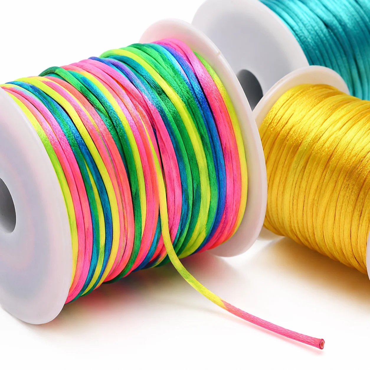 Colorful Nylon Braided Cord for DIY Jewelry and Crafts - 50m/Roll, 1mm Thickness