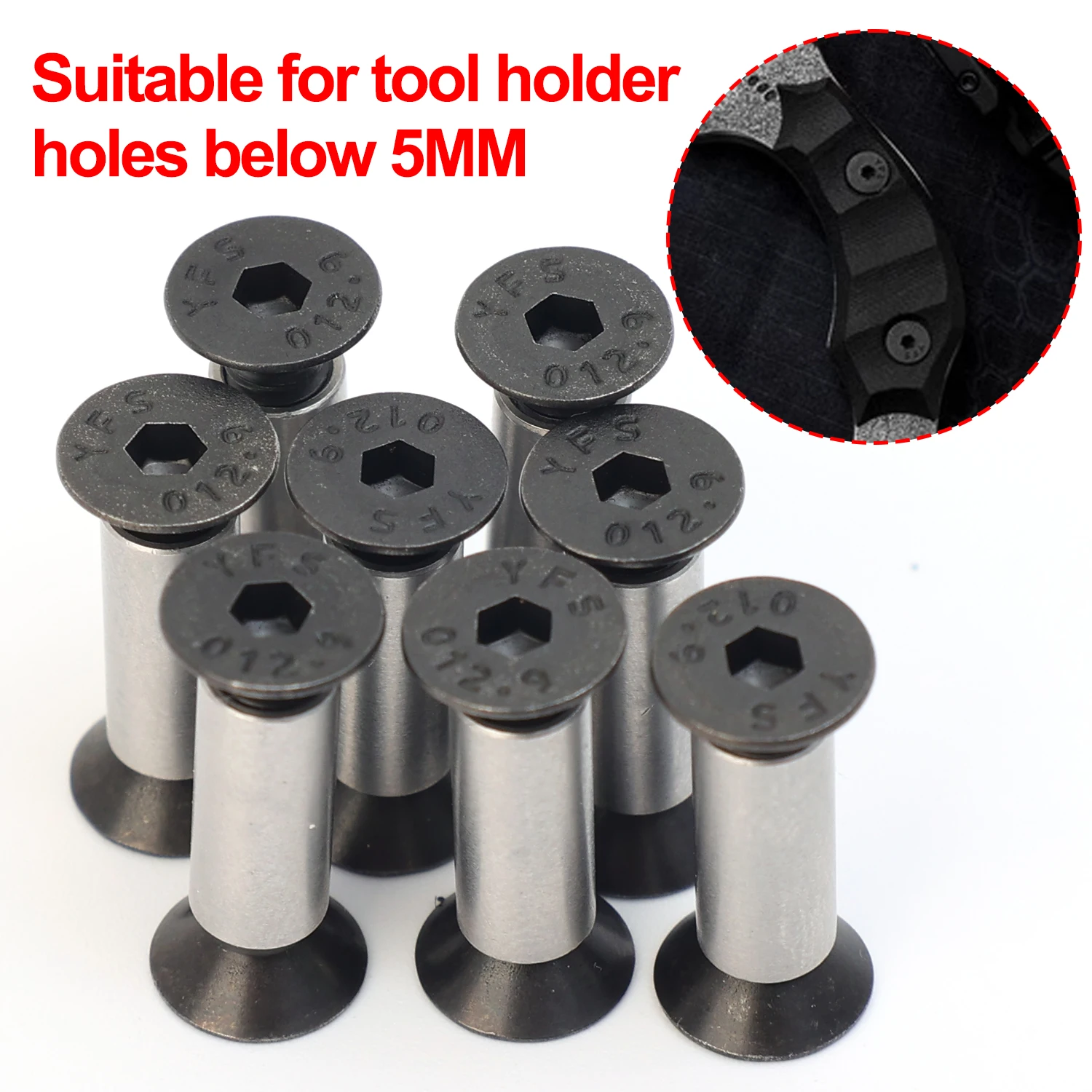 10/2 Stück Messergriff-Bolzen, Nieten, Schrauben, Befestigungsmuttern, DIY-Bastelmaterial, Sechskant-Messerschrauben-Set für 5mm-Loch – Detail 8