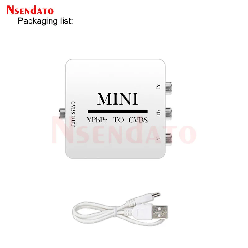 1080P Mini YPbPr TO CVBS Video Audio Converter Component YPbPr to AV Adapter Support PAL/NTSC For TV Projector Monitor