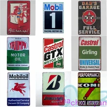 Mobil Oil Vintage Style Motor Oil Metal Plate Gasoline Painting Iron Tin Sign Wall Art Pictures For Garage Car Shop Home Decor