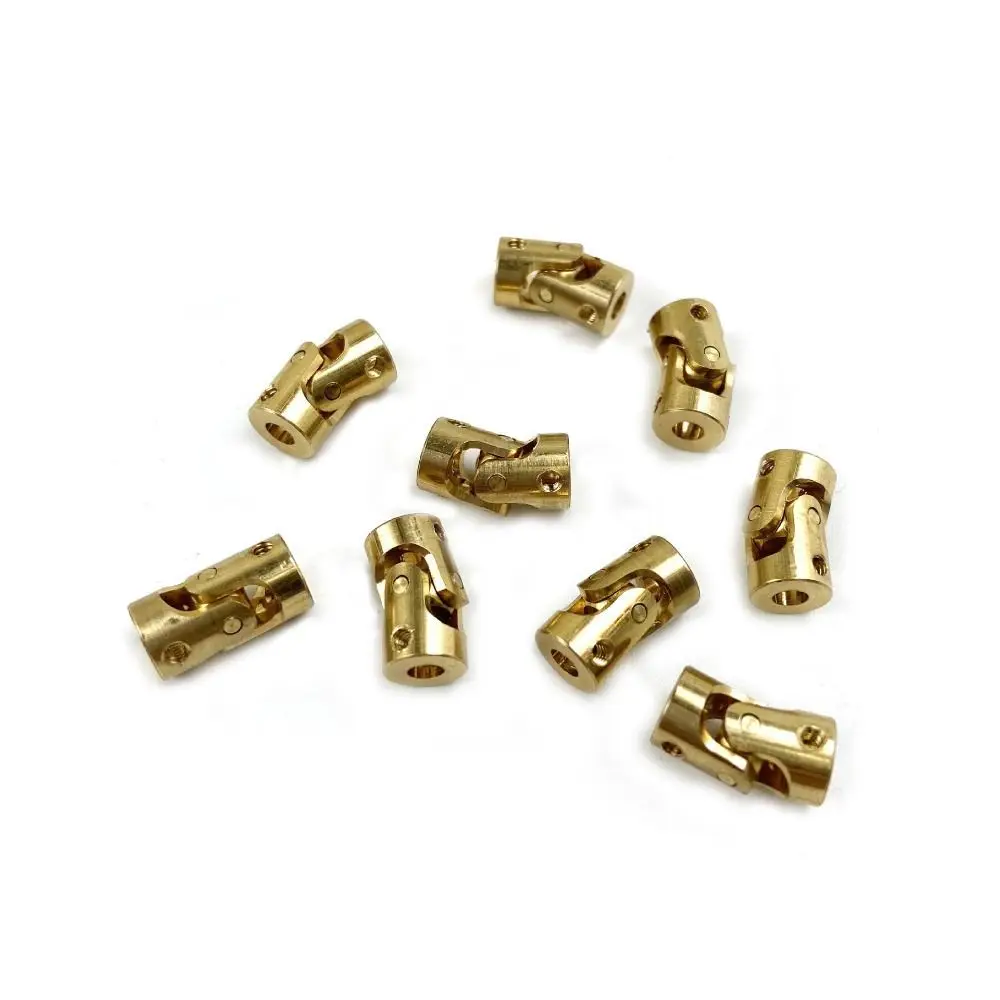 Description Picture 5 of item5PCS Connector 3mm to 3mm Inner Dia Rotatable Brass Yellow Shaft U Joint Coupler Pipe Fitting Air Line
