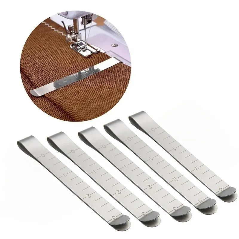 Sewing Hemming Clips Stainless Steel Hemming Clips Metal Crimping Clip Fabric Measuring Ruler DIY Sewing Clip Tools 1/3/5Pcs