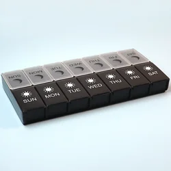 Deluxe Double - Daily Large Capacity Pill Organizer with 14 Compartments for Vitamins and Supplements (No.1)