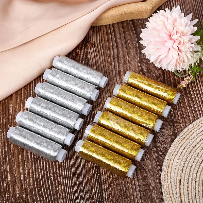 Gold and Silver Shiny Thread for Hand Sewing and DIY Projects