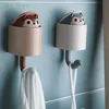 Creative Home Decor Cartoon Animal Squirrel Head Hiding Storage Bathroom Kitchen Hanging Hook Pasting Wall Hooks Children Gift 6