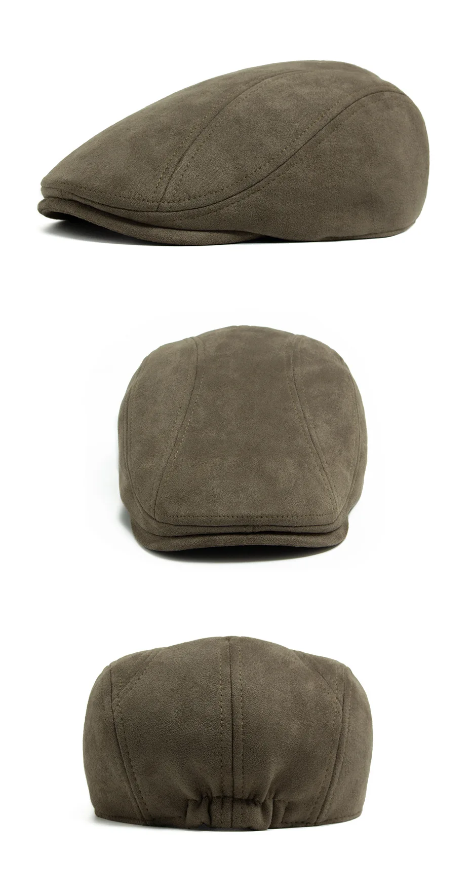 Neue Wildleder Winter Baskenmütze Hut Mode Männer Frauen Einstellbare Zeitungsjunge Mütze Flache Visier Berets Unisex Panama Hut Retro Casual Baskenmütze Gorra – Detail 5