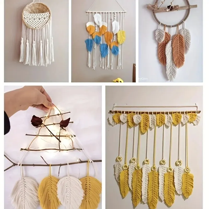 DIY 바느질 손으로 짠 장식 벽걸이 보헤미안 파티 홈 장식, 레이스 코드, 면 코드, 스트링 공예, 2.0cm, 100m