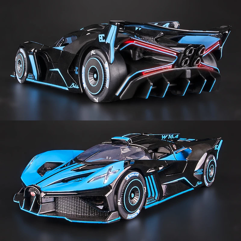 skalenlig modell För Bugatti Bolide Supercar Metal Vehicle Racing