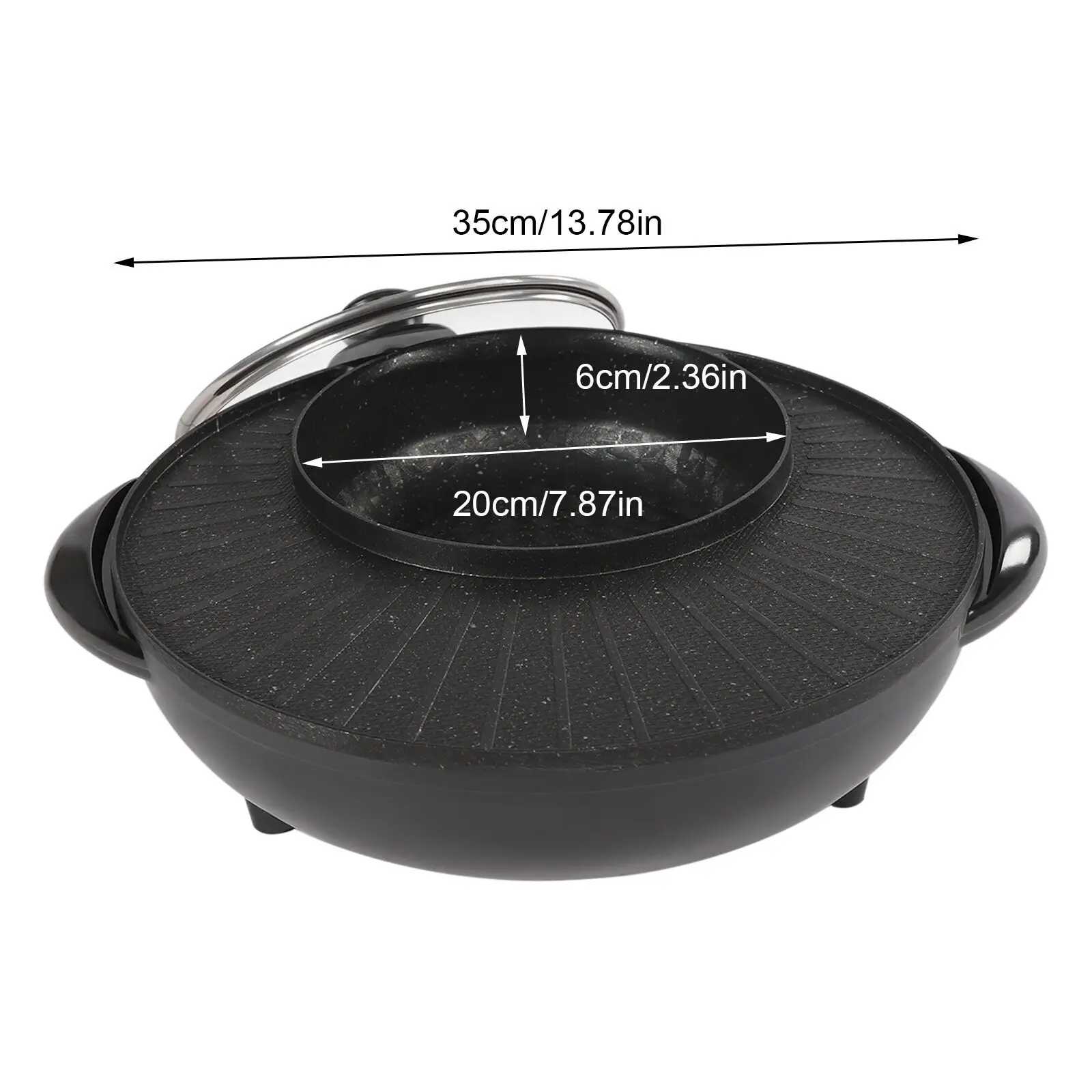 Circular Edition Hotpot Grill Combo Indoor BBQ, Electric Hot Pot with Divider, Portable Smokeless Grill New